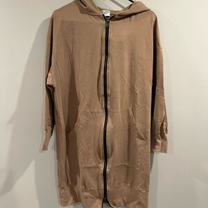 Dress BLANK beige zip up sweatshirt dress size S